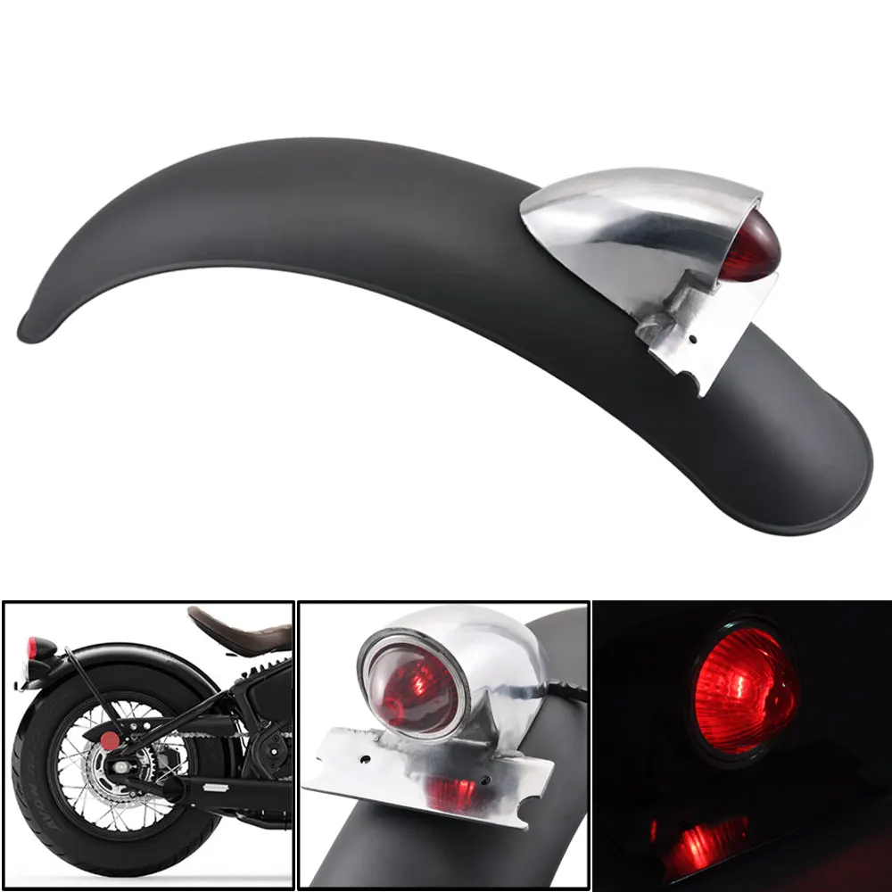 

Combo Tail&Brake License Plate Light+Retro Rear Fender Mudguard For Harley Bobbers Chopper Cafe Racer