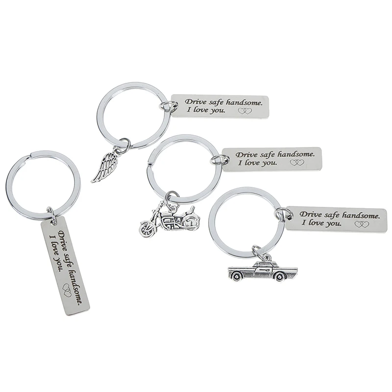 

Drive Safe Series Charm Keychain For Dad Mom Grandpa Lovers Husband Brother Safety Sign Keyring Drivers Trucker Key Ring