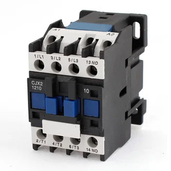 

3 Phase Motor Magnetic Contactor Relay 12A 3P 3 Pole 1NO AC 24V 110V 220 Volts 380V Coil CJX2-1210 35mm Din Rail Mounting