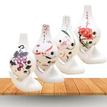 Окарина 6 отверстий цветочный узор, керамический AC ключ Музыкальный инструмент для начинающих YS-BUY