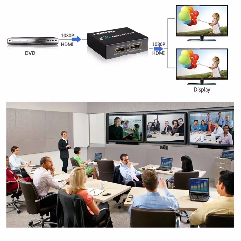 SOONHUA 4 К * 2 К HDMI Разделение тер 1X2 Разделение усилитель Дисплей адаптер 1080 P Full HD видео HDMI коммутатор для HDTV DVD PS3