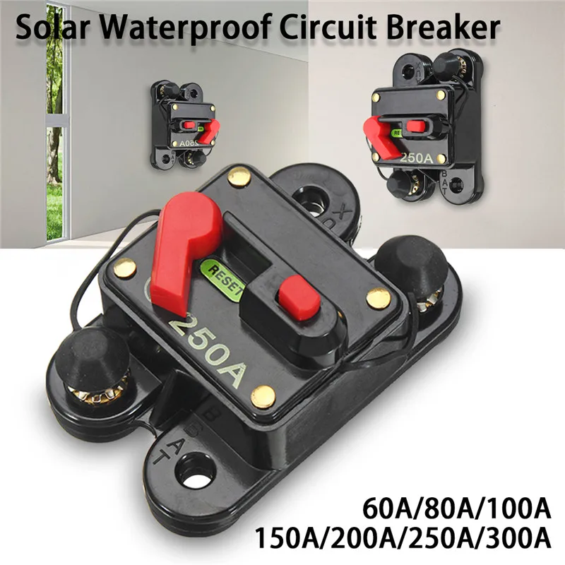 12V 24V DC Home Solar System Waterproof Circuit Breaker Trolling Motor