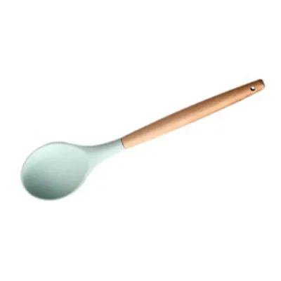 Pastry Silicone Turners Kitchen Cooking Utensils Non-stick Fried Steak Egg Pancake Turner Wooden Long Handle Food Flipper Shovel - Цвет: 1PC