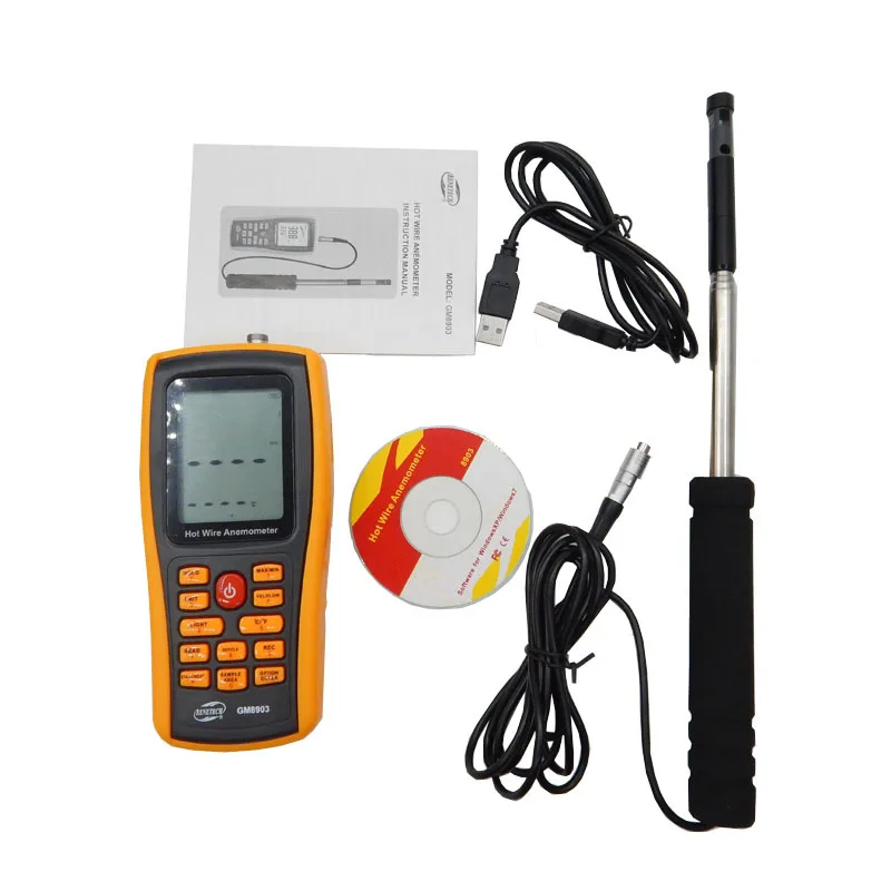 

With Pouch bag GM8903 Digital Anemometer Wind Speed Meter Anemometer Wind Speed GaugeTemperature Measure USB Interface