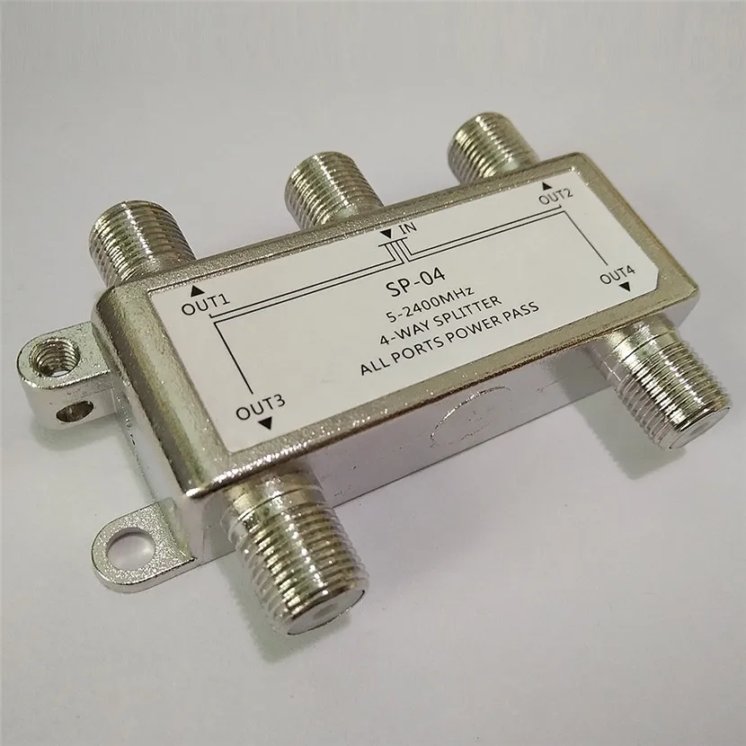 

Hot Selling 4 Way 4 Channel Satellite/Antenna/Cable TV Splitter Distributor 5-2400MHz F Type Wholesale In Stock Drop Shipping