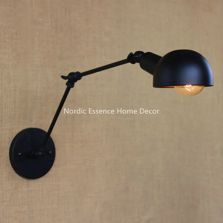 

Retro industrial loft style aisle stairs corridor creative restaurant bar,wrought iron balcony simple long arm wall lamp
