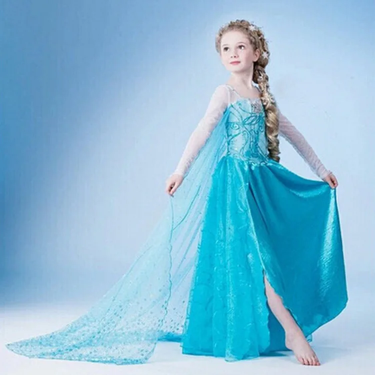 

Baby Girl Dress Anna Elsa Christmas Halloween Snow Queen White Dresses for Girls Clothes Lace Kids Clothing