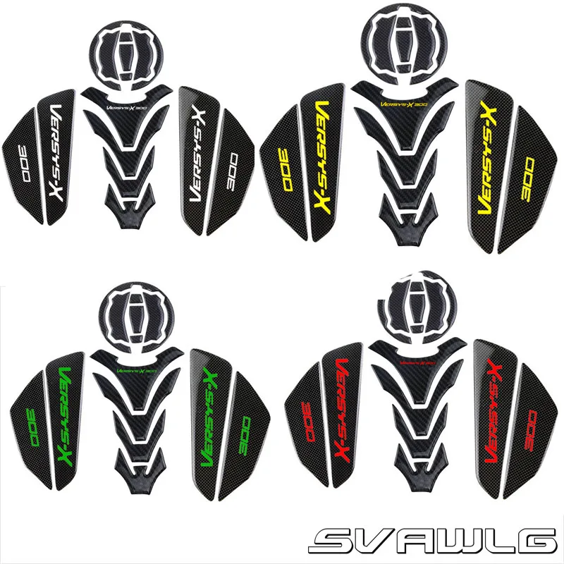 

Fiber texture Motorcycle Fuel Tank Pad Cap Decals Gas Cap Sticker For Kawasaki Versys X300 VersysX300