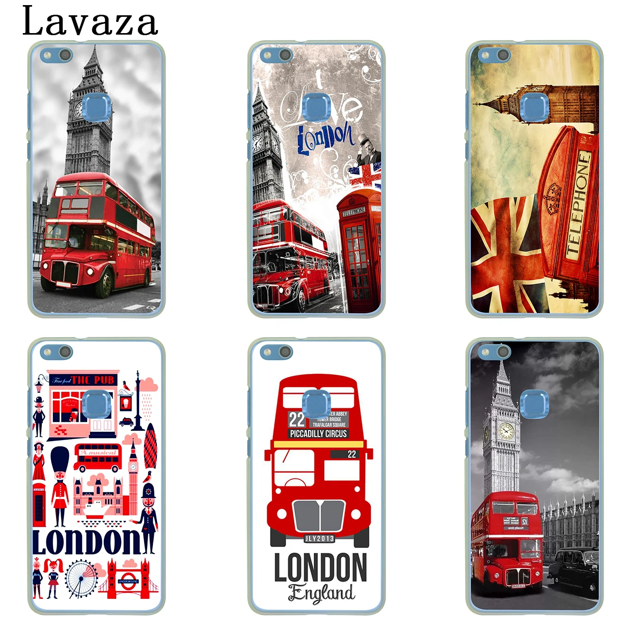 Жесткий чехол Lavaza London big ben Bus Для Huawei Y9 Y7 Prime 2018 2019 Honor 20 10 8 8A 8X 9X 9 Lite 7C 7X 7A Pro|phone cases|case