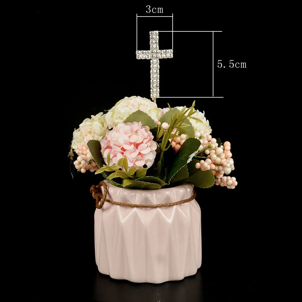 Cross Cupcake Party Cake Topper Baby Boy Girl Christening Baptism