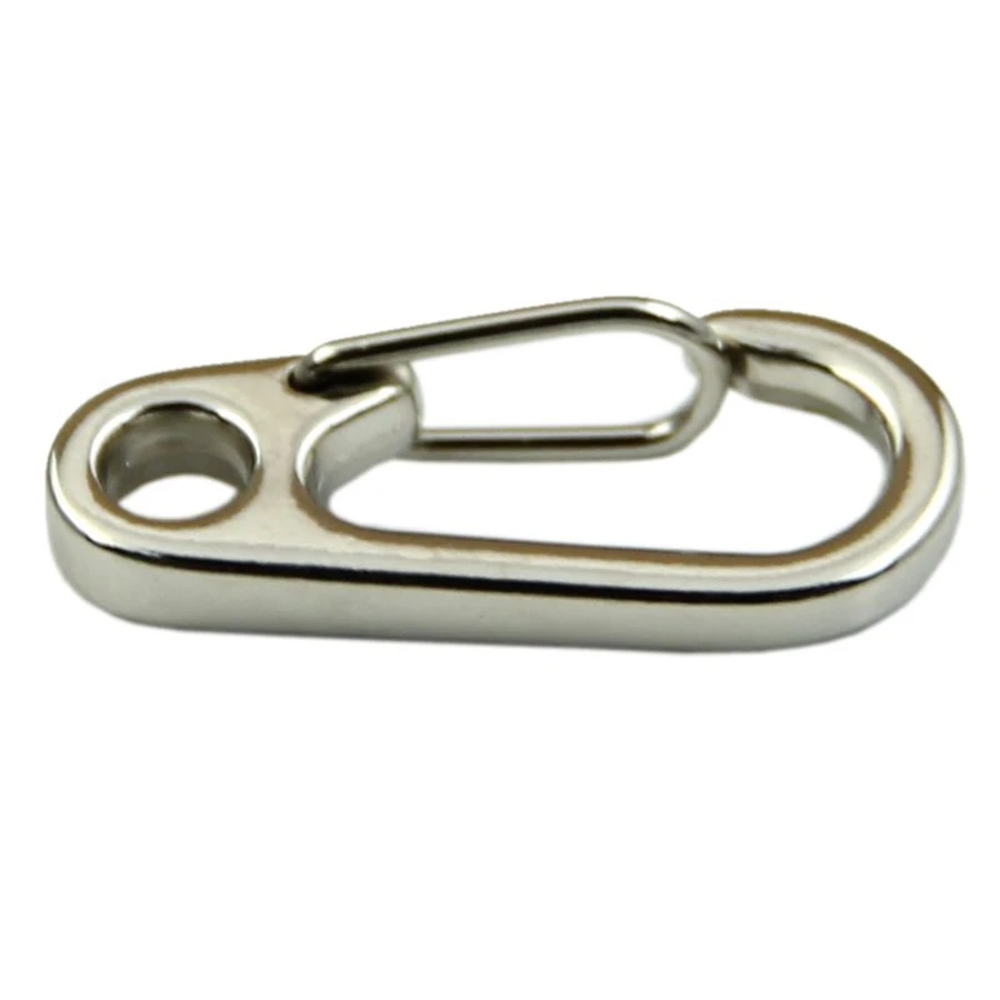 

1pc Useful Silver Stainless Steel Split Keychain Key Ring Clasps Clips Hook Carabiner 30x13mm