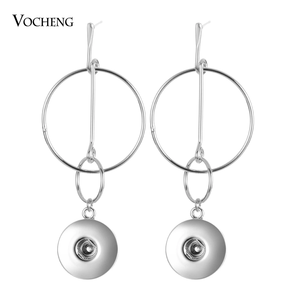 

2Colors Option GingerSnap Earrings Vocheng Ginger Snap Jewelry for 18mm Button Charms Long Dangle Jewelry Copper Metal NN-704