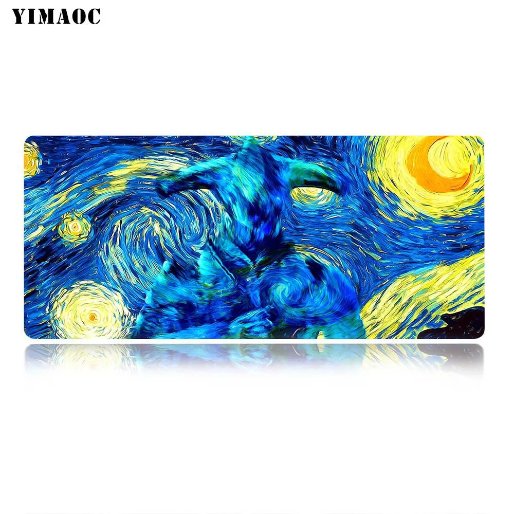 YIMAOC медведь остров Ван Гог коврик для мыши 40x90 см компьютерный коврик для мыши Противоскользящий натуральный каучук игровой коврик для мыши