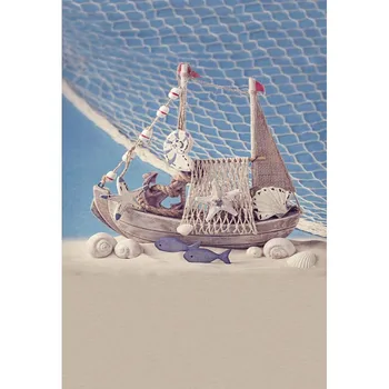 

Vinyl Photography Background for photo studio Summer Theme shell Starfish Fishing Net Photocall backdrops F-2659
