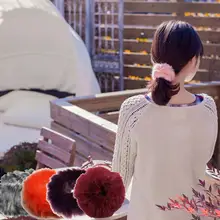 1 шт. кроличий мех эластичная резинка для волос ies Bobble Пони Хвост Держатель Аксессуары для укладки 2U0307