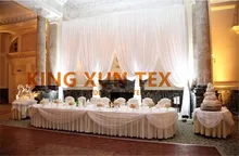White Color Ice Silk Wedding Backdrop Curtain Stage Background Event Decoration