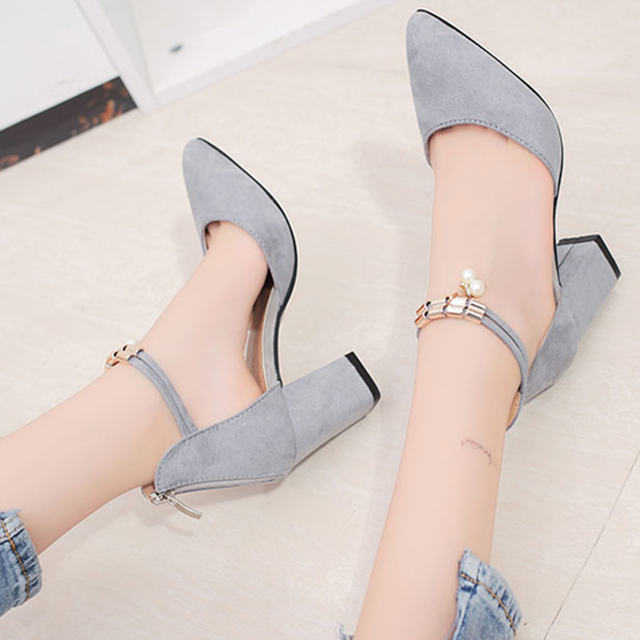 HOT Summer Women Shoes Side with Pointed Toe Pumps  Dress Shoes High Heels Boat Shoes Wedding Shoes tenis feminino sandals #A08
