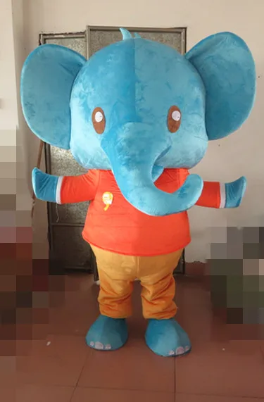 

Cute Blue Elephant Mascot Costume