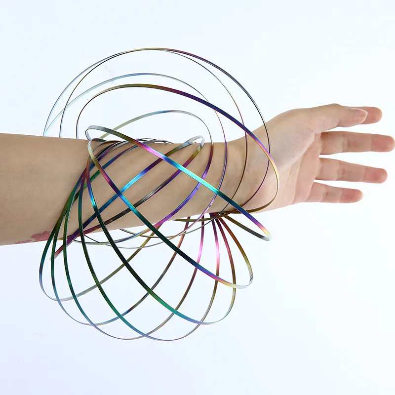 3D поток кольцо кинетическая весна игрушки Спиннер металл против стресса успокаивающий поток Спиннер кольцо Интеллектуальный аутизм игрушка ift