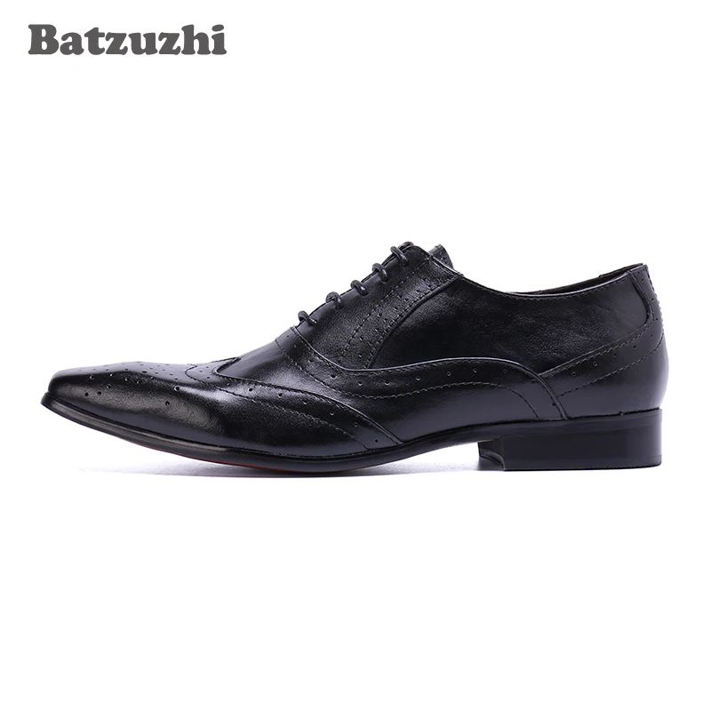 Batzuzhi/итальянские кожаные мужские модельные туфли с острым носком; chaussure homme; деловая обувь для мужчин; большие размеры US6-12; EUR38-46