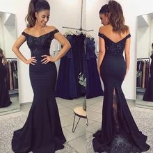 Новинка, дизайнерские длинные черные Сатиновые женские Вечерние платья Русалка, атласные платья для выпускного вечера, платья с коротким шлейфом