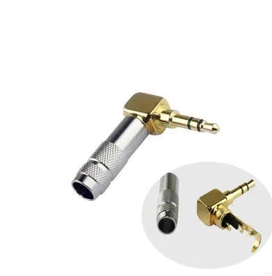 

2pcs Gold Plated 3.5mm Jack STEREO AUDIO Mini JACK Plug Right Angle Connector Carbon Fiber, diameter 4mm