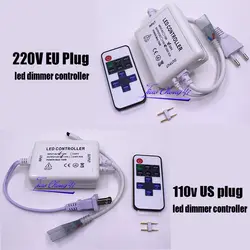 110 V 220 V светодио дный диммер контроллер с 11key ИК-пульт дистанционного ЕС plug/США разъем для 5050 ssingle изделие светодио дный полосы