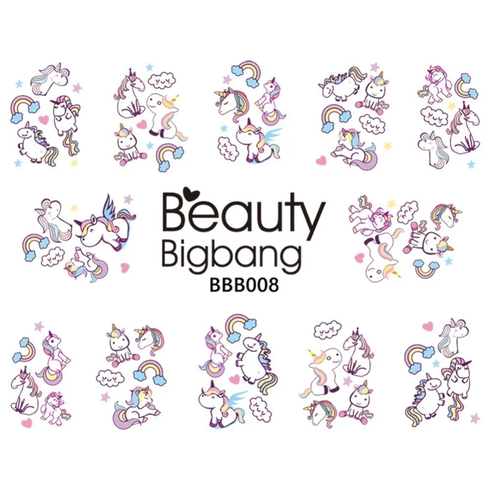 BeautyBigBang 1 лист наклейки для нейл-арта s наклейки Дизайн тропический Фламинго лист ананаса украшение для нейл-арта стикер - Цвет: 8