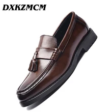 DXKZMCM/Мужские модельные туфли; стильные кожаные свадебные туфли с перфорацией типа «броги» ручной работы; мужские кожаные оксфорды на плоской подошве; официальная обувь