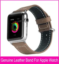 100% натуральная кожа для Apple , часы 42 мм 38 мм с 1:1 оригинальный классический пряжки и металлическое ремешки бесплатная доставка