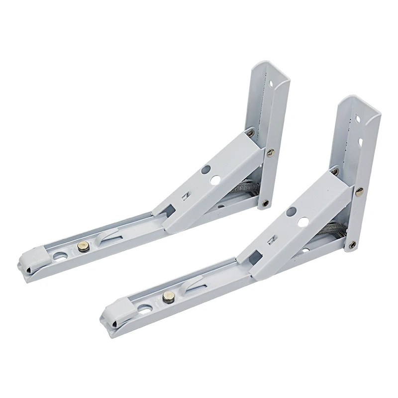 

2Pcs 8inch Bracket Folding Triangle Metal Shelf Release Support Max Negative Heavy Spring Speaker Wall Brsckets With 8 screws