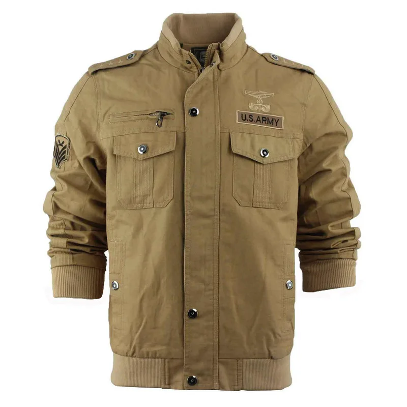 A generation of large size men's tooling jacket spring and autumn cotton washed jacket armband army fan military jacket