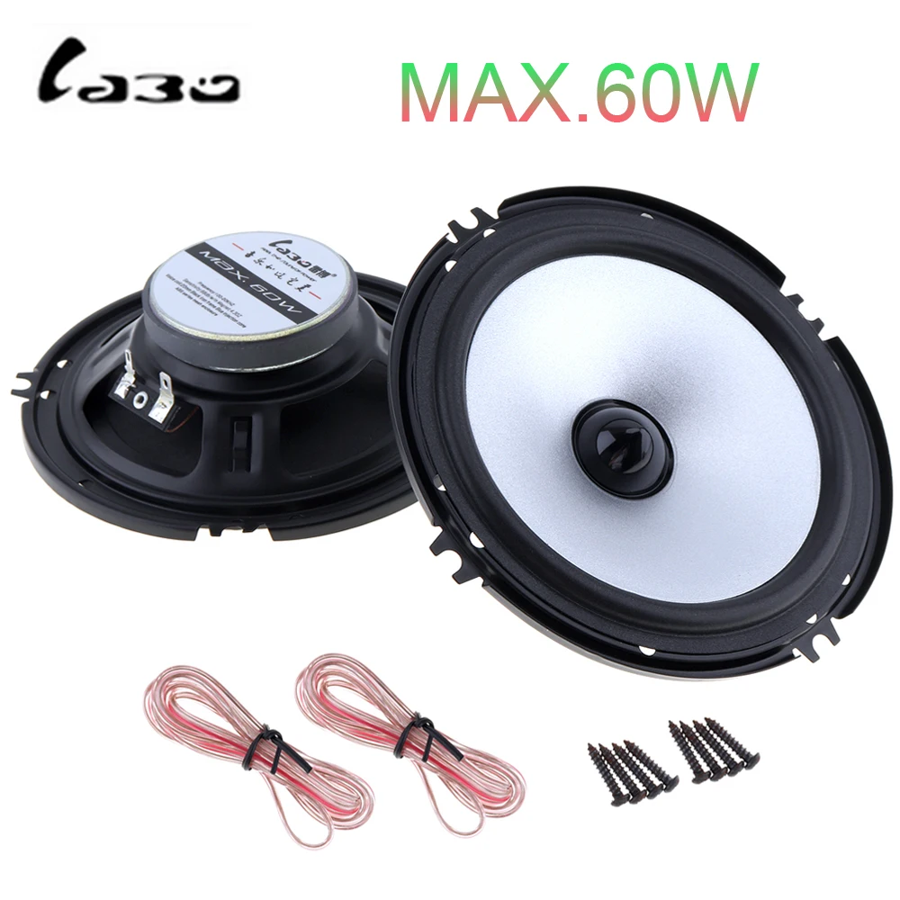 2pcs 6.5 Inch 60W Auto Car Speaker Automobile Vehicle HiFi Audio Full