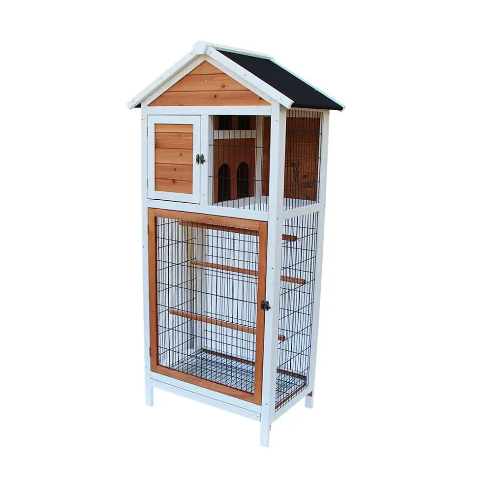 Bird Cage Wooden Cockatiel Parakeet Canary Finch Conure Play House Pet Supply