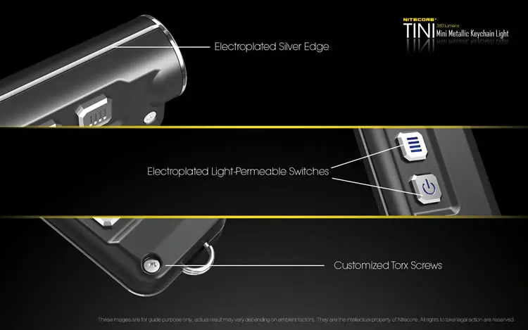 NITECORE TINI Брелок Свет 380 Люмен CREE XP-G2 S3 LED USB Аккумуляторная Встроенный Аккумулятор Основные Кнопки Фонарик Открытый