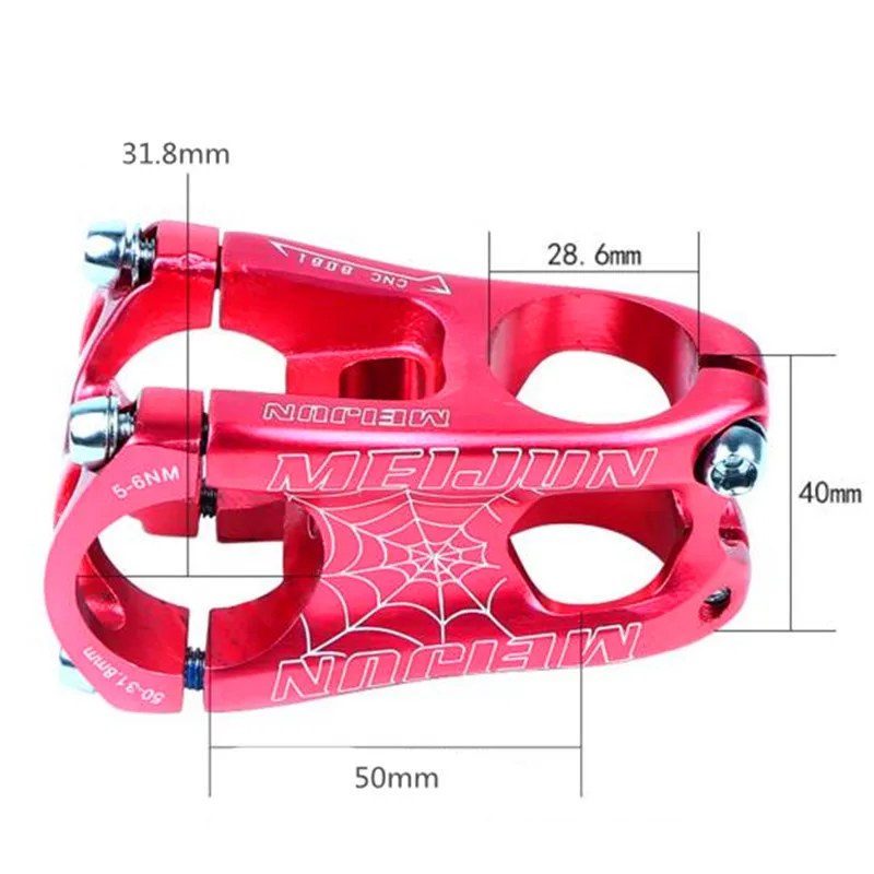MEIJUN, алюминиевый сплав, велосипедный стержень, подставка для велосипеда, горная, MTB, дорожный руль, 31,8x50 мм
