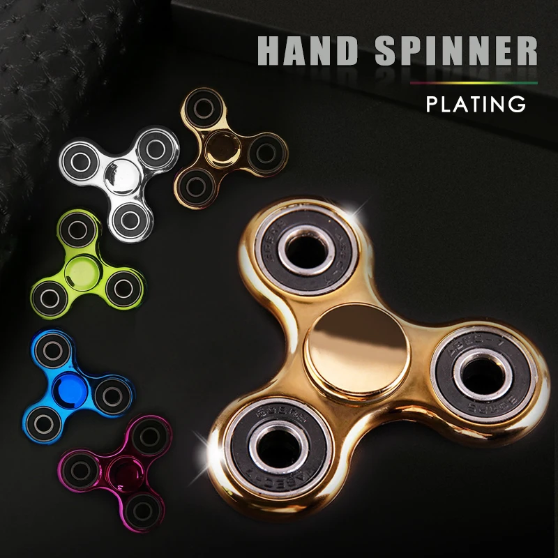 

Tri-Spinner Fidget Toy Plastic/Electroplating EDC Hand Puzzle Spinner For Autism and ADHD Anxiety Stress Relief Toys Kids Gift