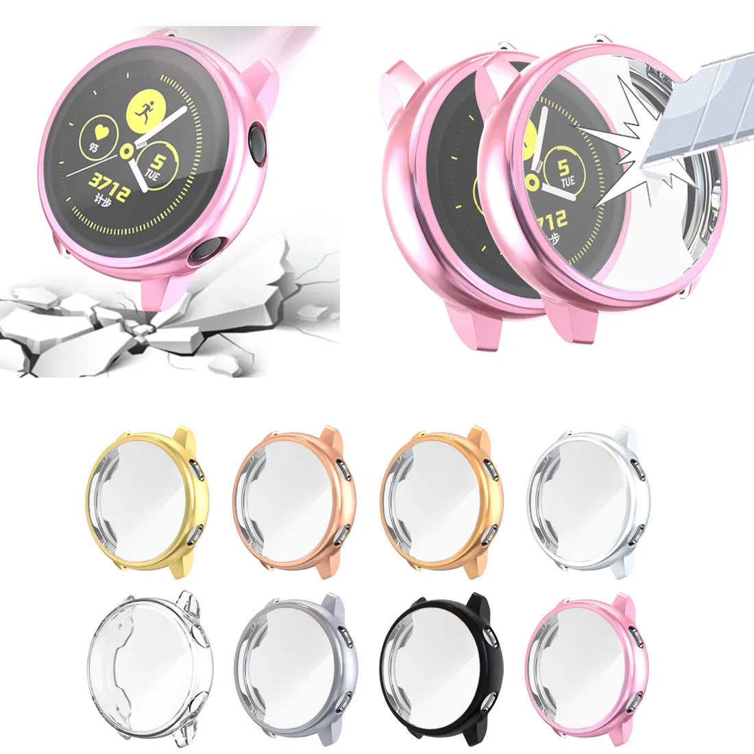 Защитный чехол для Samsung Galaxy Watch Active Сверхтонкий Мягкий силиконовый защитный из