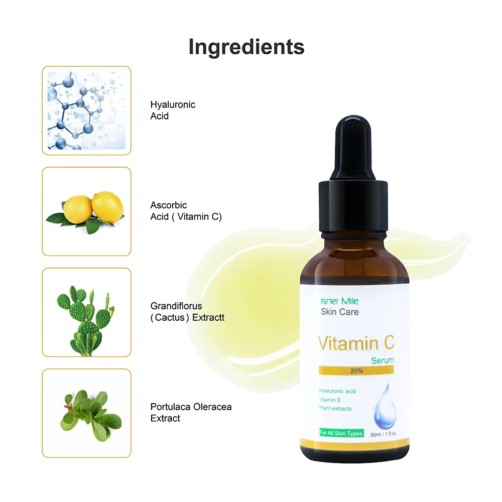 Vitamin C face Serum Hyaluronic Acid Whitening Anti-Aging Fade Spots Removing Freckle Anti Winkles Moisturizing Face Cream Care Vitamin C face Serum Hyaluronic Acid Whitening Anti-Aging Fade Spots Removing Freckle Anti Winkles Moisturizing Face Cream Care