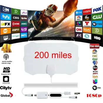 

200 Mile Range Antenna TV Digital HD Skylink 4K Antena Digital Indoor HDTV 1080p