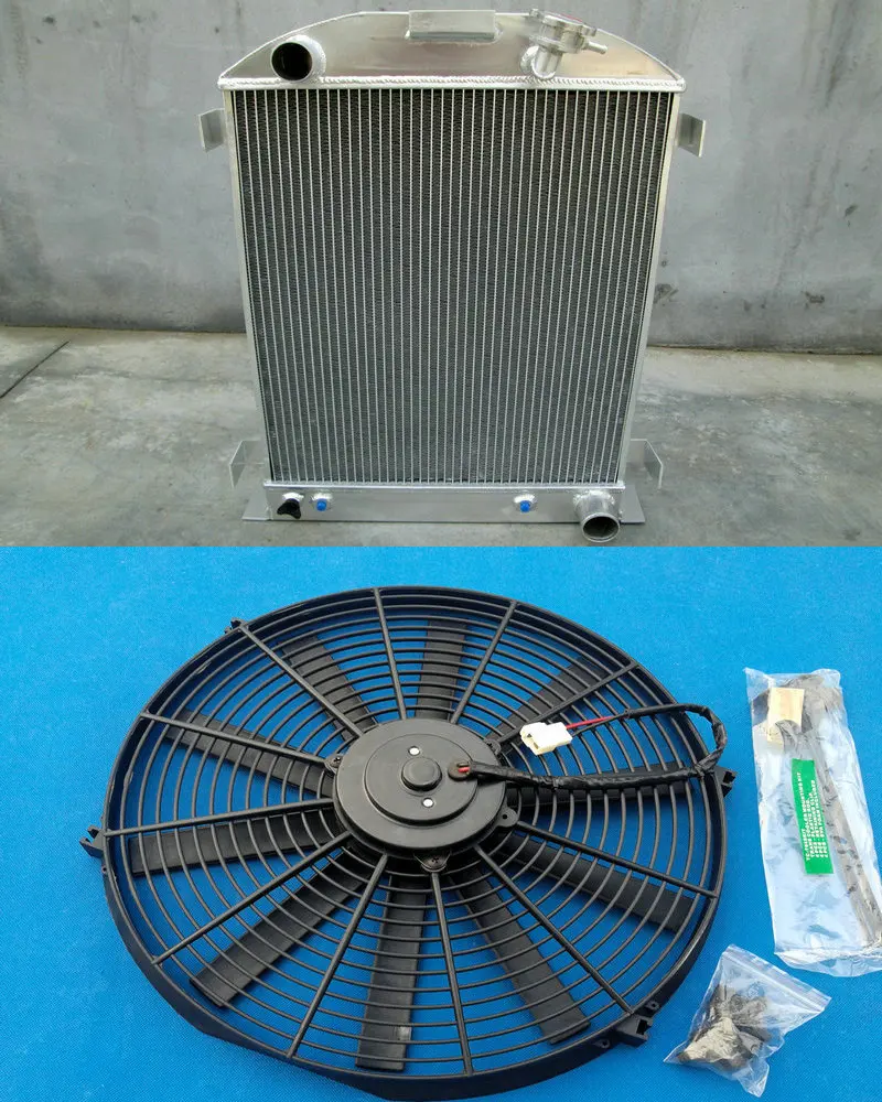 3ROW алюминиевый радиатор+ 1" вентилятор для 1932 FORD HI-BOY гриль оболочки Шевроле модель AT/MT 32