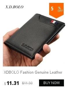 XDBOLO русский 2018 Новая мода Для мужчин кошелек 100% натуральная кожа черный мужской короткие бумажник теплые двойные держатель для карт