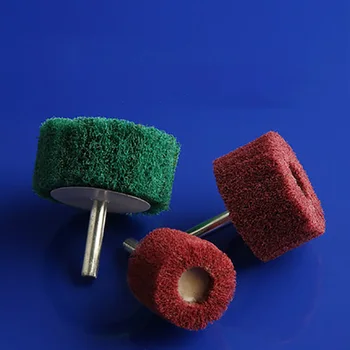 

30/40/50/60 mm 120/240 mesh Scouring Cloth Grinding Head Stainless Steel Polishing Wheel Abrasive Tools 6mm Handle