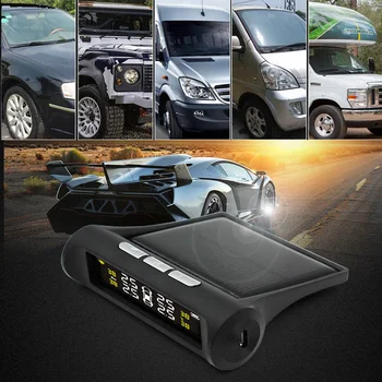 

TPMS Wireless Solar Tire Pressure LCD Monitoring System with 4 External Sensor F-Best