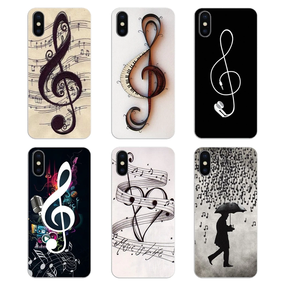 Mobile Phone Case Cover For iPod Touch iPhone 4 4S 5 5S 5C SE 6 6S 7 8 X XR XS Plus MAX Musical Notes Violin Classical Music Art |