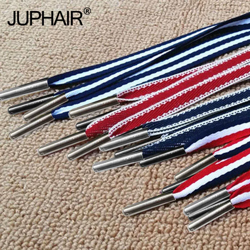 

12 Pairs Canvas Shoe Color Decorating Pattern Colorful Shoelaces Flat Lace Shoelaces Polyester Stripe Lace High-grade Metal Hea