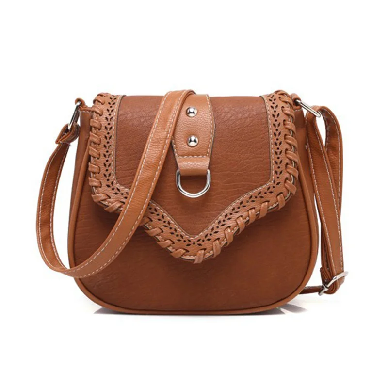 

2017 New Vintage Crossbody Bags For Women Knitting Pu Shoulder Handbags Bolsas Femininas Bag Female Messenger Bag For Women X20