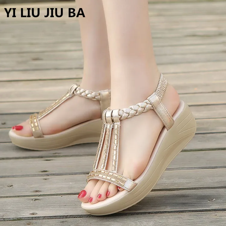

2019 New Gladiator Women shoes Roman sandals shoes Women sandals peep-toe high heel Shoes women sandals mujer sandalias **985