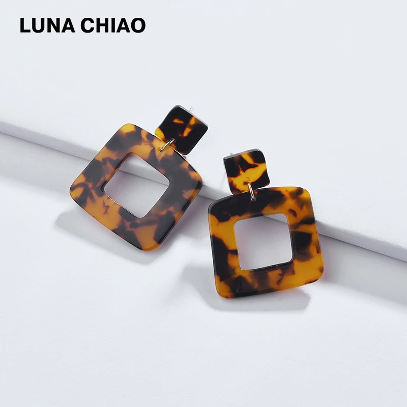 LUNA CHIAO модные украшения мода нерегулярные квадратный форма коричневый черепаха в