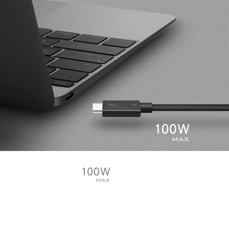 Intel Certified Thunderbolt 3.0 Cable,USB-C 100W Charging 40Gbps Data Transfer Corde for SSD Drive,Monitor 1ft 30cm 1m 80cm 20cm